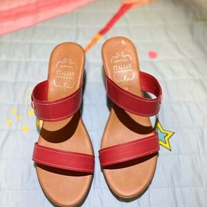 Italian Shoemakers Bold Red Sandals